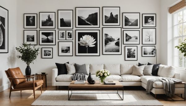 Habiller un mur blanc avec des tirages photos encadrés